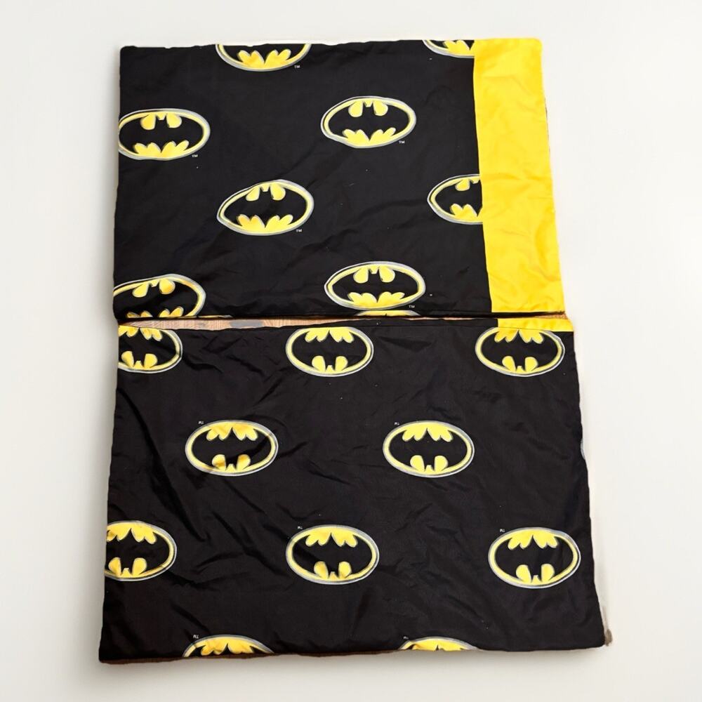 Batman Pillowcases Set Of 2 Black Yellow Logo DC Comics Bedding Standard